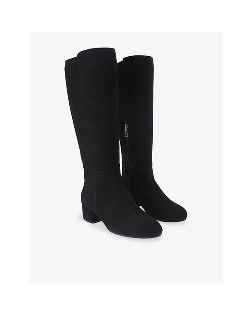 Carvela Kurt Geiger Black Gaia Heeled Suede Knee-High Boots