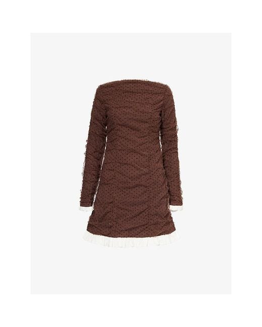Amy Lynn Brown Edie Polka-Dot Woven Mini Dress