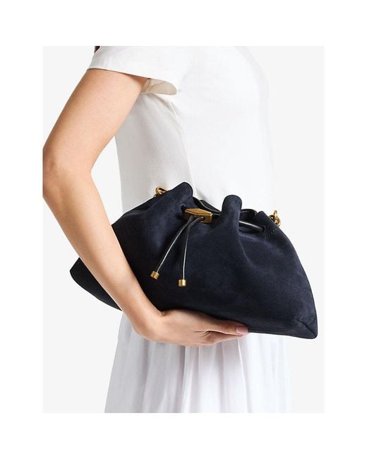 Jimmy Choo Blue Cinch Medium Suede Handbag
