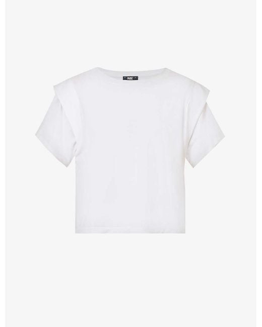 PAIGE White Sefa Scoop-neck Stretch-jersey T-shirt