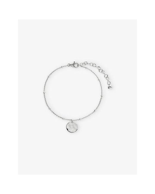 Monica Vinader White Mv Siren Muse Disc Sterling- Chain Bracelet