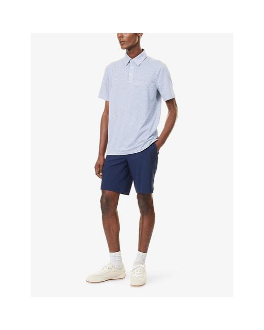 G/FORE Blue Mosaic All Play Stretch-Cotton Polo Shirt for men