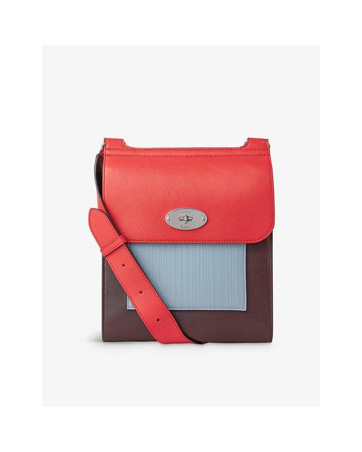 Mulberry X Paul Smith Antony Leather Messenger Bag in Red Lyst