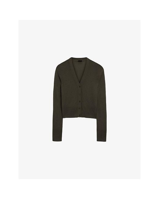 Joseph Black Cashair V-Neck Cashmere Cardigan