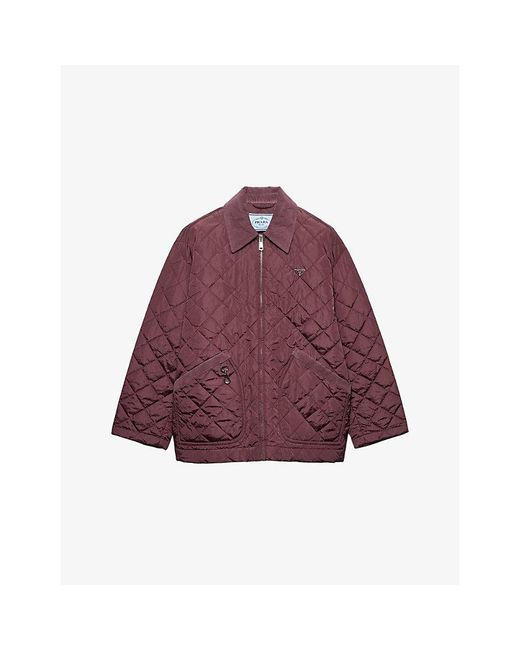 Prada Purple Re-Nylon Blouson Quilted Shell Jacket