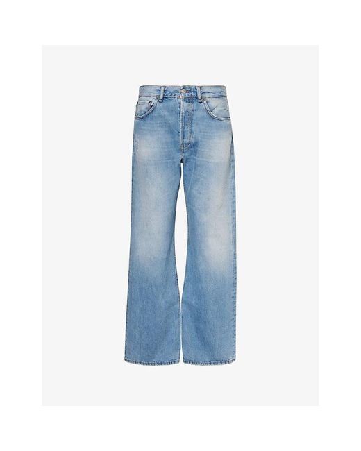 Acne Blue 2021f Faded-wash Loose-fit Straight-leg Jeans