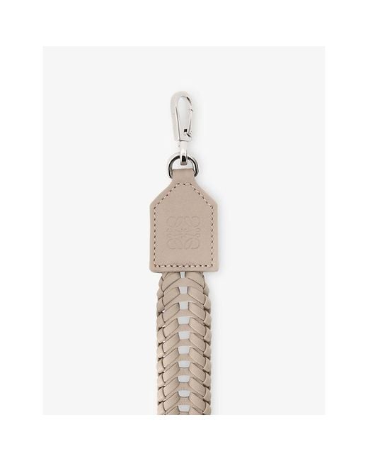 Loewe White Leather Woven Strap