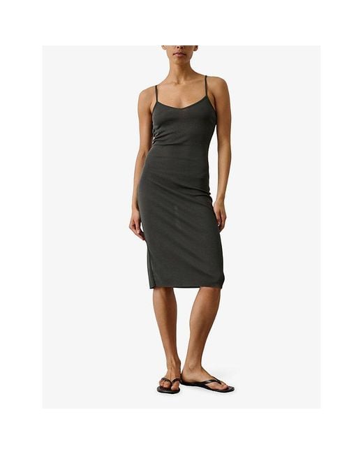 Soeur Black Ithaca Ribbed Cotton-Blend Mini Dress