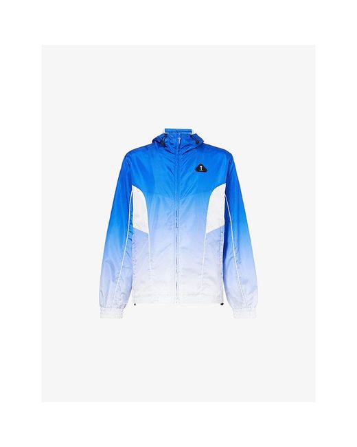 Trapstar Blue Silicone Badge Hooded Woven Windbreaker for men