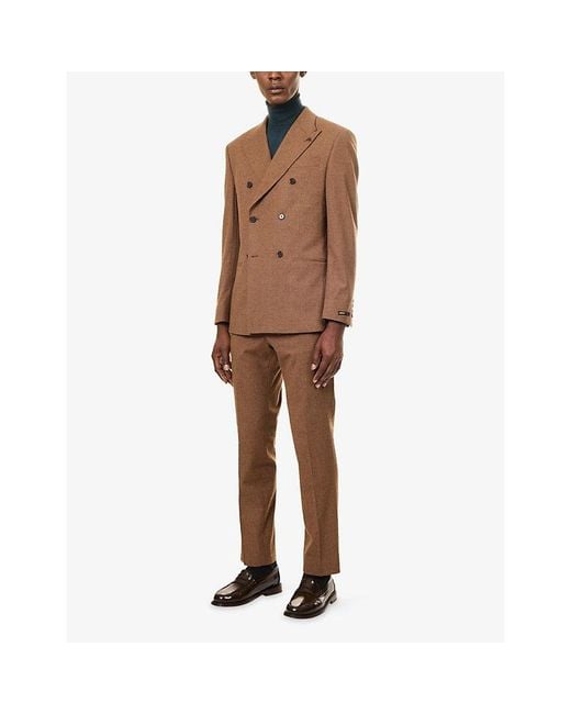 Ted Baker X The Gentleman Brown Ted Baker X The Gentlemen Puppytooth Wool-Blend Blazer for men
