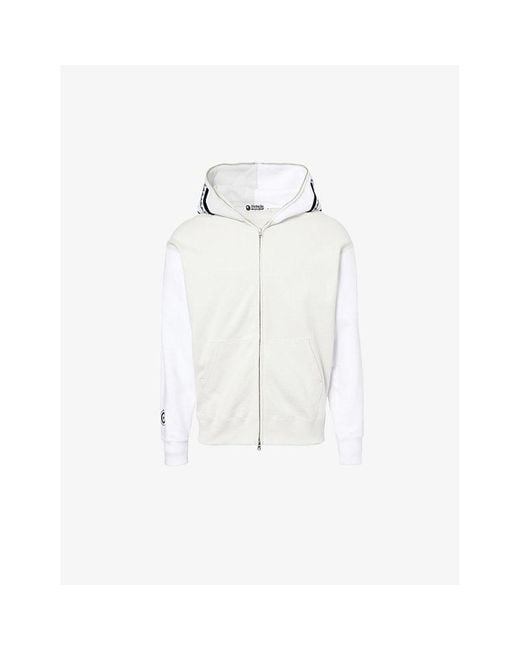 A Bathing Ape White Shark Ma-1 Flocked-Patch Faille Jacket for men