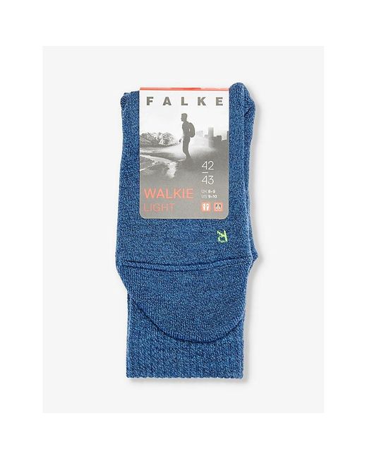 Falke Blue Walkie Light Logo-print Wool-blend Knitted Socks for men