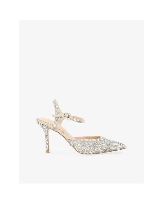 Dune White Compliments Crystal-Embellished Courts