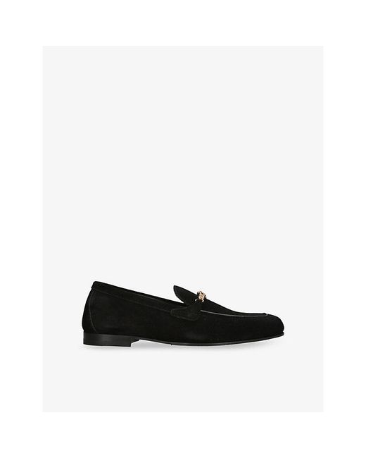 Versace Black Medusa Suede Loafers for men