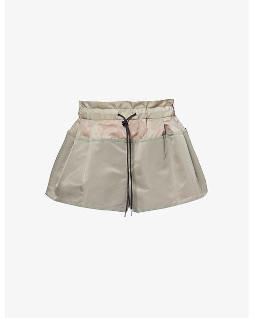Sacai White Drawstring-waistband Mid-rise Shell Shorts