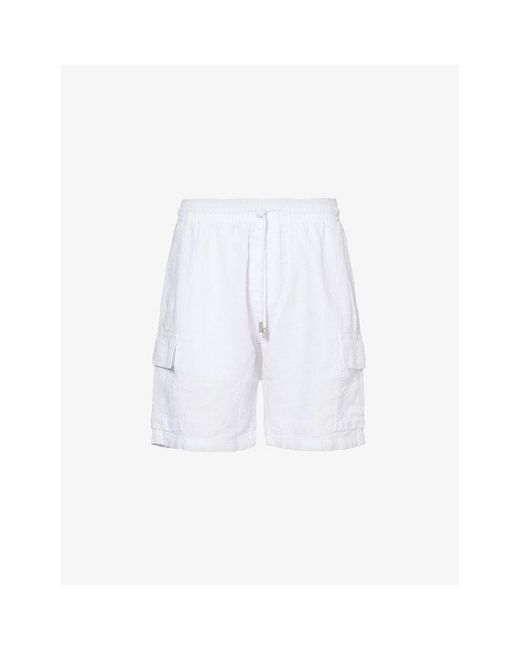 Vilebrequin White Baie Drawstring-waist Linen Shorts for men