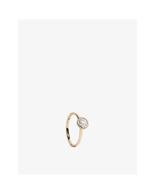 Monica Vinader Metallic Mv Siren Solitaire 0.5Ct Lab-Grown Diamond 14Ct Ring