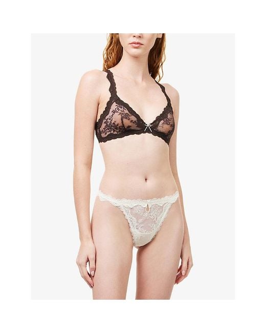Lounge Underwear Natural Demure Triangle Lace Bralette