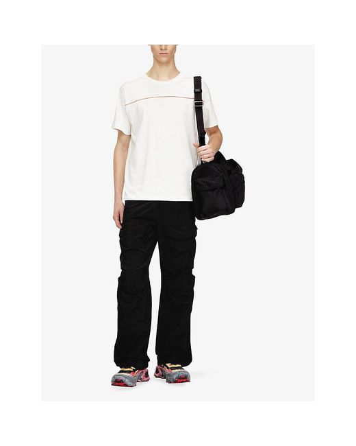 DIESEL White T-Norm-Piping Cotton-Jersey T-Shirt for men