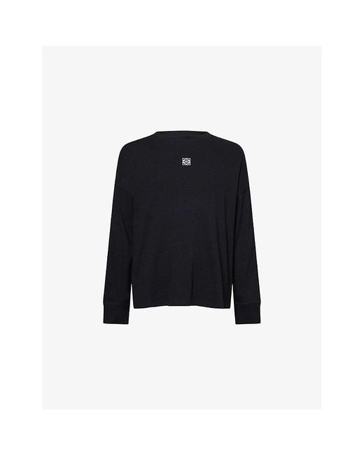 Loewe Blue Ribbed Long-Sleeve Cotton-Jersey T-Shirt for men