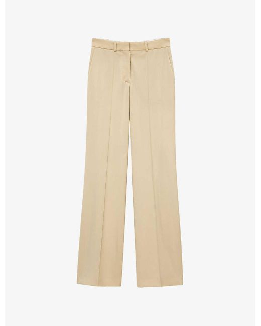 Joseph Natural Morissey Pressed-creased Straight-leg Mid-rise Stretch Wool Trousers