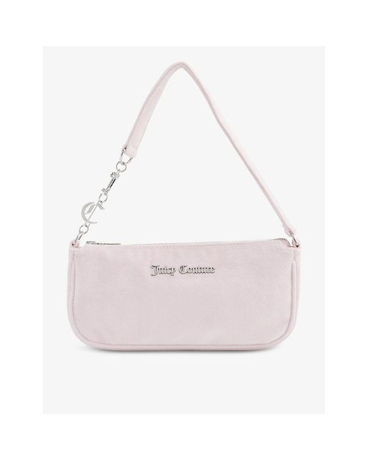 Juicy Couture Pink Rhinestone-embellished Velour Shoulder Bag