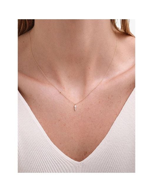 Astley Clarke Metallic Interstellar 14Ct- Opal And 0.055Ct Lab-Grown Diamond Pendant Necklace