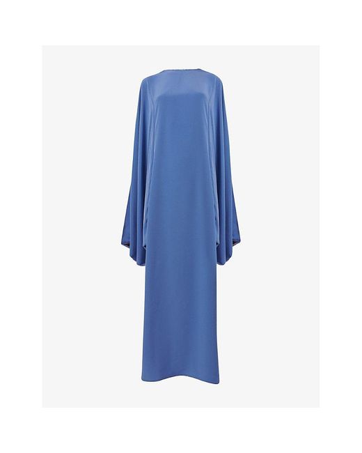 eem Blue Contrast Split-Sleeve Woven Kaftan