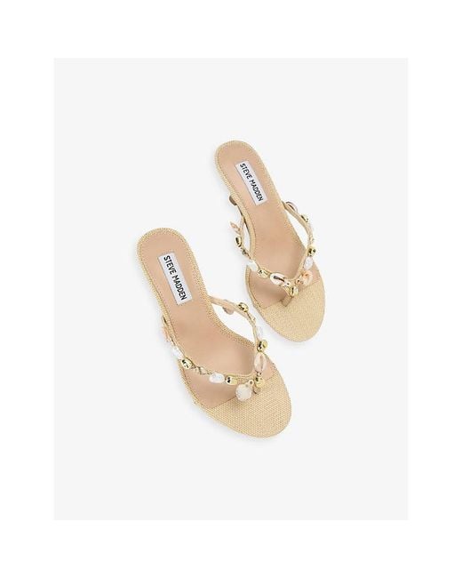 Steve Madden Natural Goldcoast Raffia Heeled Sandals