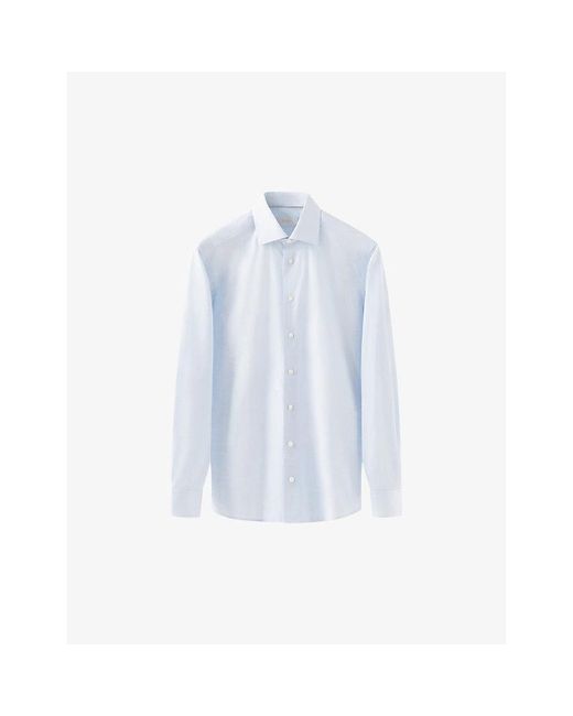 Eton of Sweden Blue Elevated Twill Slim-Fit Cotton Shirt for men