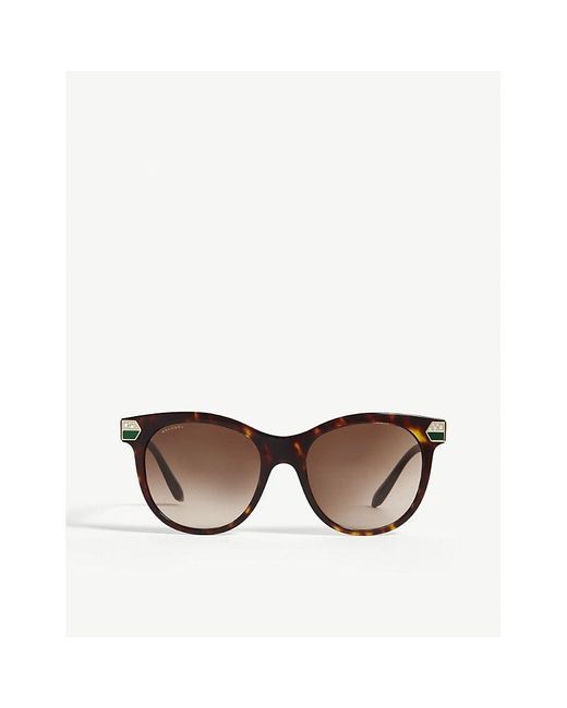 BVLGARI Brown Bv8185b Havana Round-frame Sunglasses