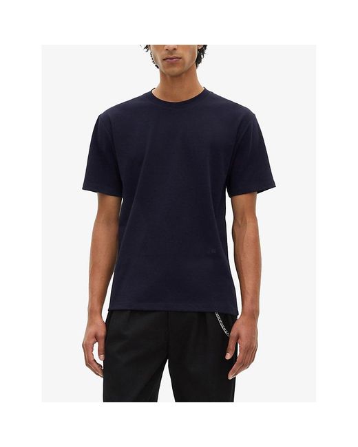 The Kooples Blue Crewneck Regular-Fit Short-Sleeve Cotton T-Shirt for men