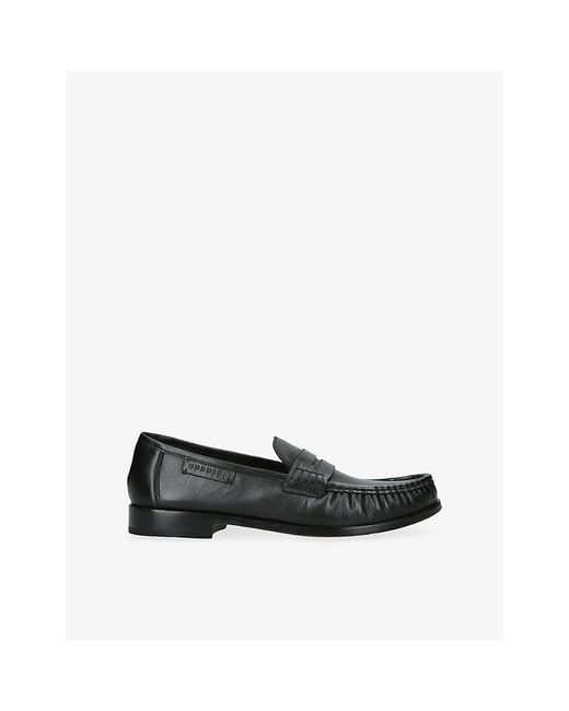 GRENSON Black Simeon Leather Loafers for men
