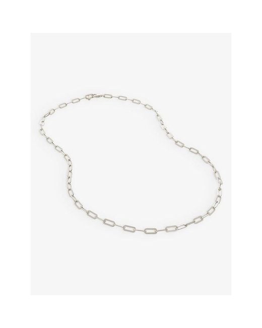 Monica Vinader White Paperclip-Chain Sterling- Necklace