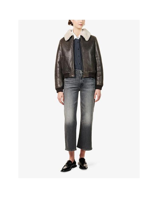 Mother Gray The Mid Rise Maven Ankle Cotton-Blend Jeans