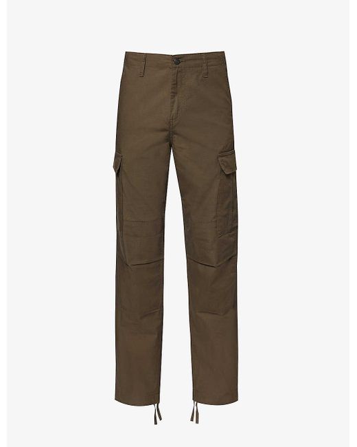 Carhartt Gray Brand-patch Straight-leg Cotton Trousers for men