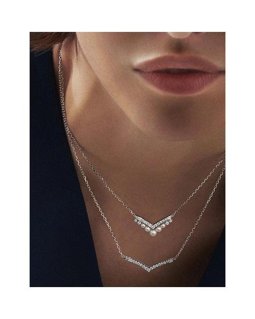 Chaumet White Joséphine Aigrette 18Ct- 0.23Ct Brilliant-Cut Diamond And 1.35Ct Akoya Pearl Pendant Necklace