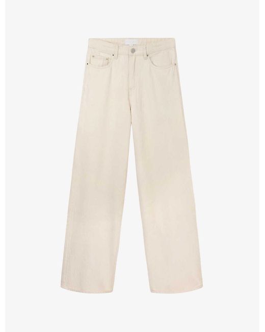 The White Company White Kingston Wide-leg Mid-rise Organic-cotton Jeans