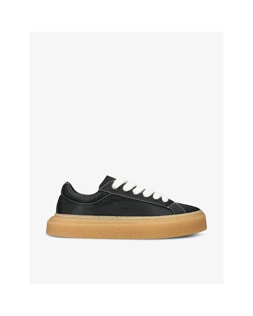 Cole Buxton Black Blk/ Wilson Gum Contrast-Sole Nylon Low-Top Trainers for men