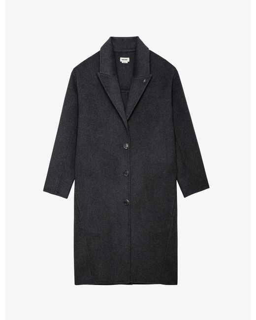 Zadig & Voltaire Mady Structured-fit Cashmere Coat in Blue | Lyst