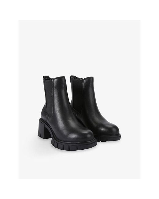 KG by Kurt Geiger Black True Heeled Leather Ankle Boots