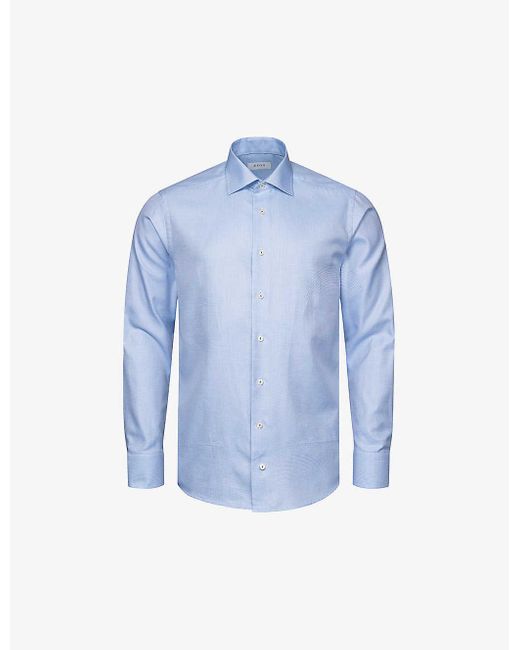 Eton of Sweden Blue Signature Twill Contemporary-fit Cotton Shirt for men