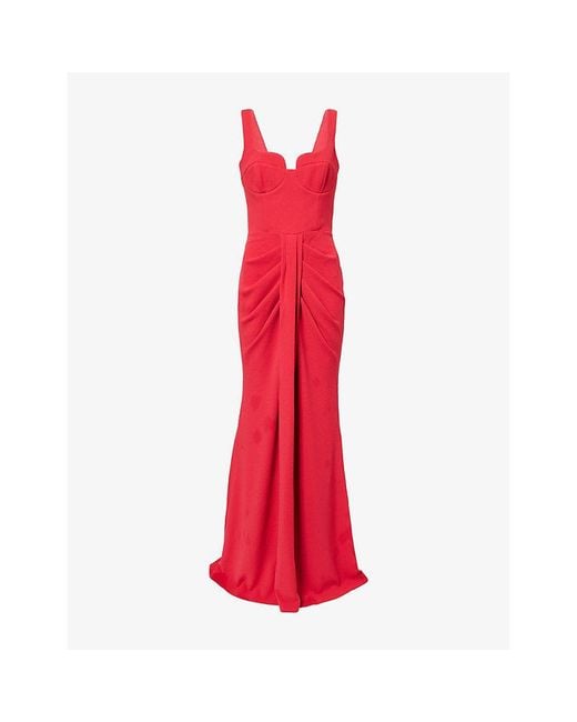 Rebecca Vallance Red Zarya Woven Maxi Dress