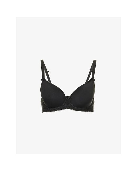 Panache Black Cari Spacer Picot Stretch-Woven T-Shirt Bra