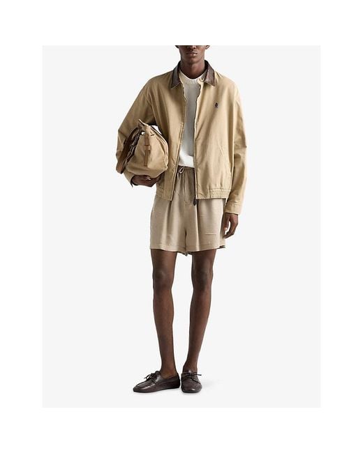 Prada Natural Leather-Collar Cotton-Garbadine Jacket for men
