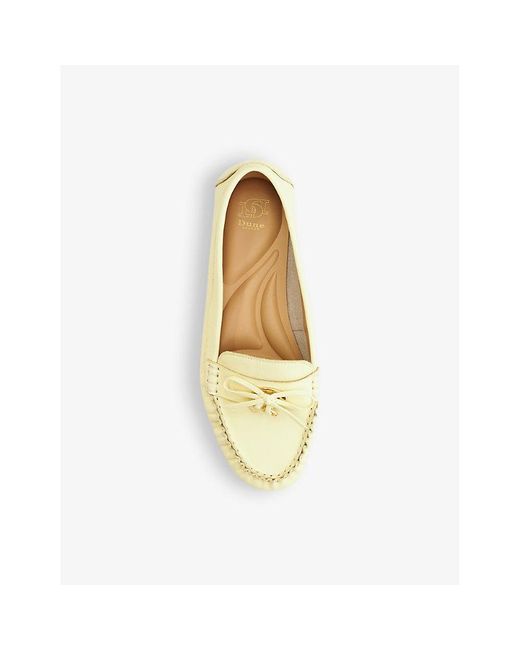 Dune Natural Grovers Bow-detail Leather Moccasins