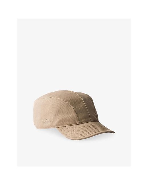 Prada Natural Drill Logo-Embroidered Cotton-Twill Cap