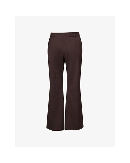 Harry Lambert X Disney Brown Harry Lambert For Zara X Disney Mid-Rise Wide-Leg Wool-Blend Trousers for men