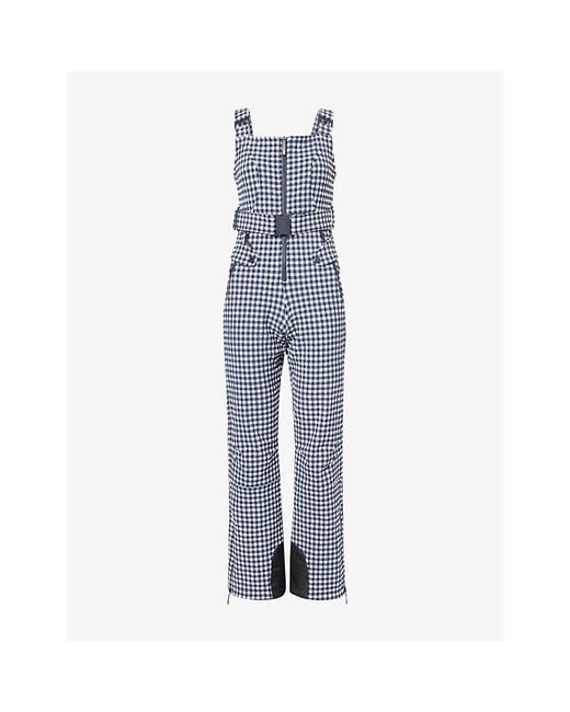 CORDOVA Blue Fernie Gingham-Check Shell Ski Jumpsuit