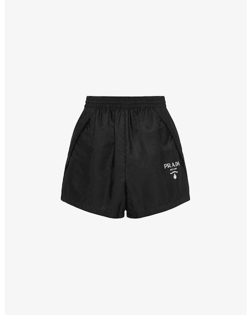 Prada Black Logo-embellished Re-nylon Recycled-polyamide Shorts